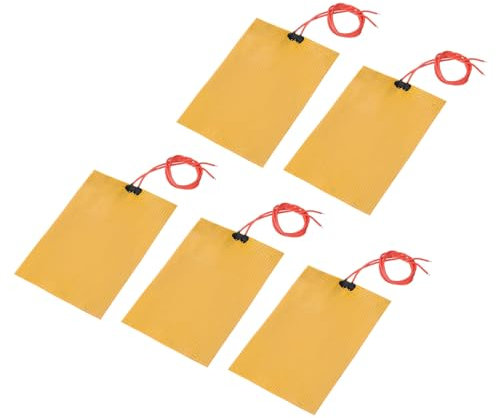 sourcing map Heater Film Heating Plate, 24V 50W Polyimide Heat Pad, Adhesive PI Heater Elements Film 135mmx95mm Heater Strip for Constant Temperature, Pack of 5