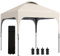 Outsunny Tonnelle de Jardin 2,5 x 2,5 m Barnum Pliant Pop-up Hauteur réglable sur 4 Niveaux Tissu Oxford Anti UV50+ châssis Acier Sac de Transport fourni Beige