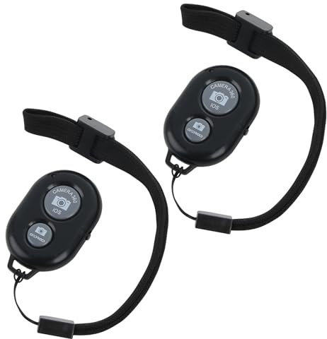 2 Pack Control Remoto Inalámbrico Selfie Bluetooth, Control Remoto Bluetooth, para Teléfonos Inteligentes y Trípodes, Control Bluetooth para Smartphones iOS y Android, Correa de Muñeca Incluida