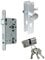 BKS Zimmertür/Wohnungstür/Badezimmer Komplett Set, inclusive Aluminium Schild Beschlag (PZ Profilzylinder/Knauf, DIN LINKS, Renovierungsschild 240mm x 47mm)