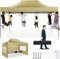 COBIZI Pavillon 3x4,5 Faltpavillon Wasserdicht Stabil Winterfest mit 4 seitenwänden, Partyzelt Das Spitzdach Gartenpavillon Outdoor Faltbar UV-Schutz, Khaki