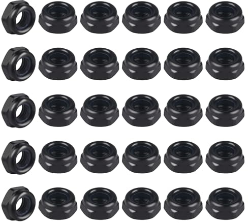 30 Pezzi Dadi Autobloccanti M8, Nero Dadi Esagonali di Bloccaggio DIN 985 con Anello Nylon, Dadi Bloccaggio in Acciaio Inox A2 V2A, Dadi Standard M8 per L'Industria Automobilistica