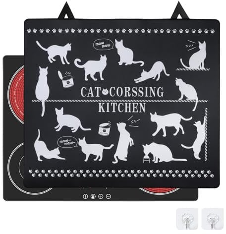 Induction Hob Cover 62x53cm, Electric Stove Protector Mat, Fireproof and Waterproof Heat-Resistant Prevents Scratches Ceramic Glass Cooktop Cover, Multifunctional Silicone Cooker Mats (C)