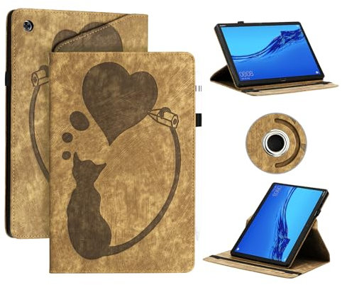 AsWant Funda Compatible con Huawei Mediapad M5 Lite 10 - Estuche Inteligente Ultra Slim PU Protectora con Soporte/Cartera (Albaricoque)