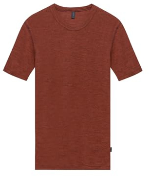Dilling T-Shirt from Organic Merino Wool for Men - Rot Melange XXL