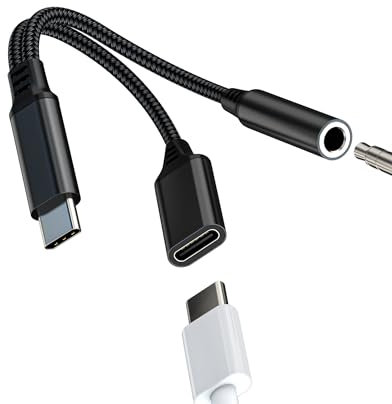 Adaptateur USB C vers Jack 3.5mm pour IPhone 16 15 Casque Chargeur Prise pour IPad pour Apple Compatible avec Samsung S23 S22 Ultra écouteur Audio Câble AUXiliaire Connecteur Type C Splitters Voiture