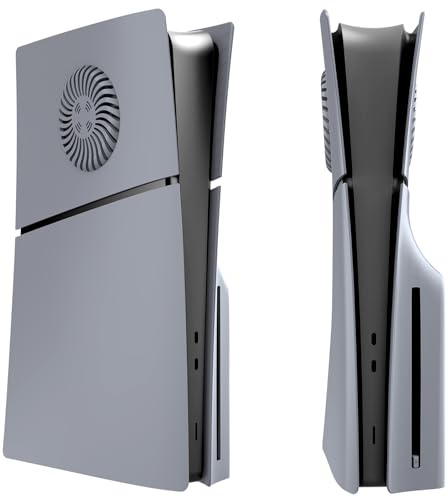 Slim Disc Edition Plaques de protection avec aérations de refroidissement pour console PS5 Slim, panneaux de protection pour nouvelle PlayStation 5 Slim Accessories 30e anniversaire (gris)