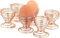VIVAAS 6 X Copper Spiral Wire Boiled Egg Holder Serving Cups Sponge Holders Spring for Home Kitchen Ideal for Restaurant, Kitchen, Dining Room and Other Places Need to Place Eggs Or Duck Eggs