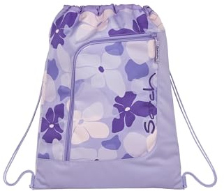 Satch Sportbeutel Lilac Blossom - Lila | Turnbeutel für Mädchen und Jungen mit Reißverschlussfach, 12 L Volumen und zur Fixierung am satch Rucksack geeignet