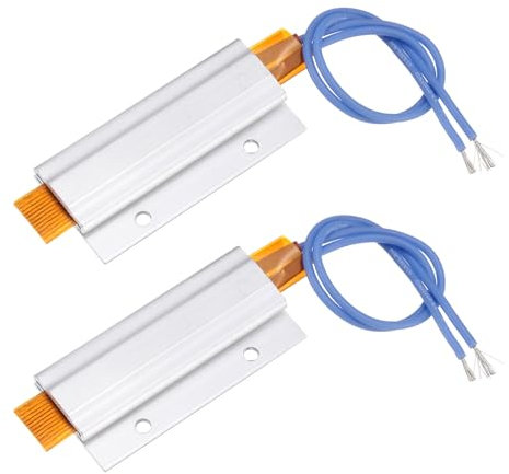 sourcing map 2 Pcs PTC Heating Element, AC DC 110V PTC Heating Plate Aluminum Shell Ceramics Polyimide Film Plate Heater 6W-60W 100C Insulated Constant Temperature Ceramic Thermostatic