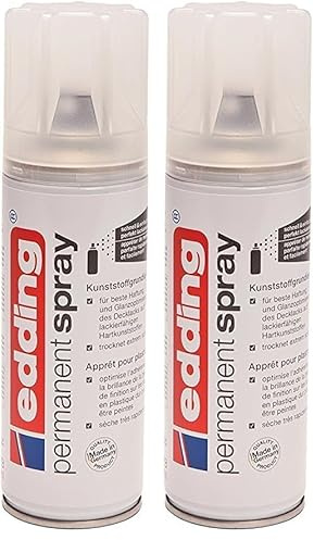 edding 5200 Permanent Spray Kunststoffgrundierung - 200 ml - Grundierung zur Vorbereitung von lackierfähigen Kunststoffoberflächen (Packung mit 2)