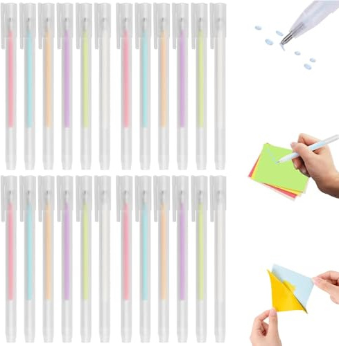 Penne colla per scrapbooking fai da te 6 pezzi con 24 ricariche colorate | Colla liquida asciugatura rapida per carta disegno artigianato scuola viaggio hobby creativi bambini e adulti