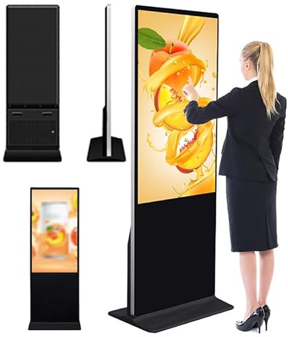 Chiosco per Segnaletica Digitale - Schermo Lcd Uhd 4k, Touch Screen Da Pavimento 1920 * 1080, Macchina Pubblicitaria Con Supporto Wi-Fi/U Disk/Schermi Divisi Multipli, Android 7.1,65in