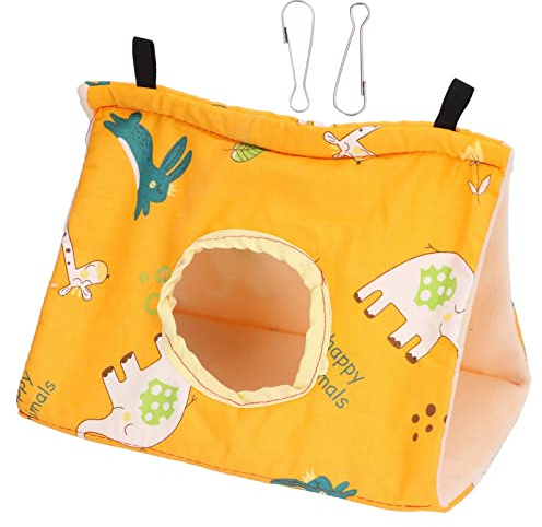 Für Flanell, für Vogelhütte - Faltbare weiche orangefarbene dreieckige Hängebett mit Haken für Papageien, Hamster, Eichhörnchen