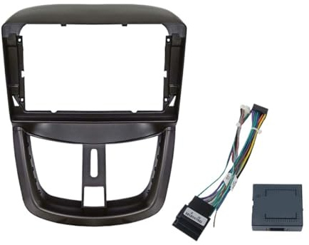 Autoradio Einbaurahmen 9-Zoll-Autoradio-Einbaurahmen-Adapter mit CAN-Bus-Box und Decoder, passend for Peugeot 207 (2002–2010), Android-Radio-Einbau Autoradio-Rahmen(Frame an canbus-A)
