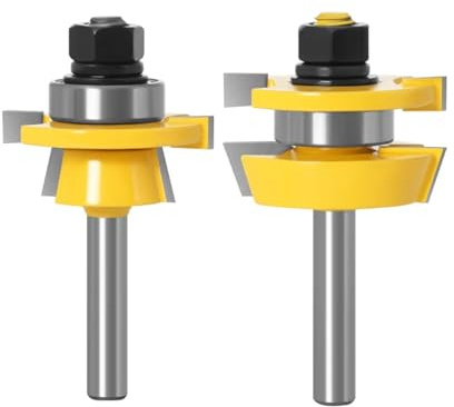 Router Bits 2PCS 8mm Shank Rail & Stile Router Bit Set - Shaker Door Woodworking Cutter Tenon Cutter for Tools