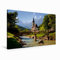 Premium Textil-Leinwand 90 x 60 cm Quer-Format St. Sebastian Ramsau b. Berchtesgaden | Wandbild, HD-Bild auf Keilrahmen, Fertigbild auf hochwertigem Vlies, Leinwanddruck von Dominik Wigger