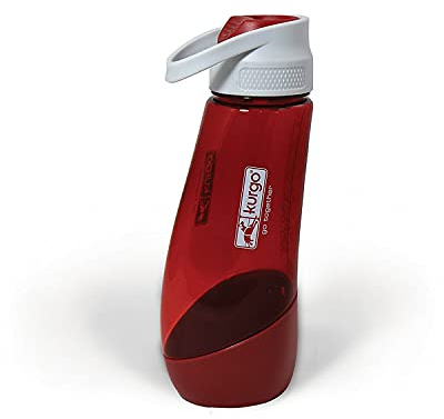 Kurgo Gourd Wasserflasche und -napf für Hunde, PVC- und BPA-frei, Fassungsvermögen: 750 ml Flasche, 250 ml Napf, Rot