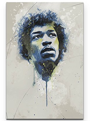 Paul Sinus Art Jimi Hendrix I 90x60cm auf Leinwand gespannt fertig zum aufhängen