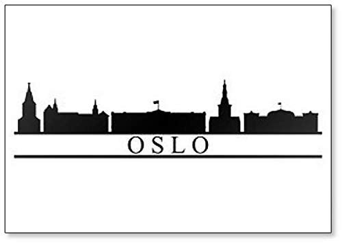 Kühlschrankmagnet Skyline Oslo schwarz und weiß