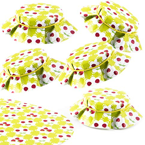 Logbuch-Verlag 25 Deckchen für Marmeladengläser grün rot mit Kirschen & Erdbeeren Ø 14,8 rund - Marmeladendeckchen aus Papier