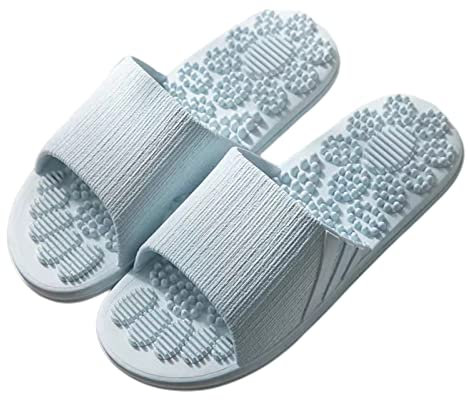 Dulameki Unisex Fußmassage-Hausschuhe Herren Damen Pantoffeln,Blau,38/39EU