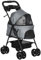 PawHut Hundewagen Hundebuggy mit Klappfunktion Pet Stroller für kleine Hunde und Katzen Haustierwagen Katzenbuggy Oxford Grau 67 x 45 x 96 cm