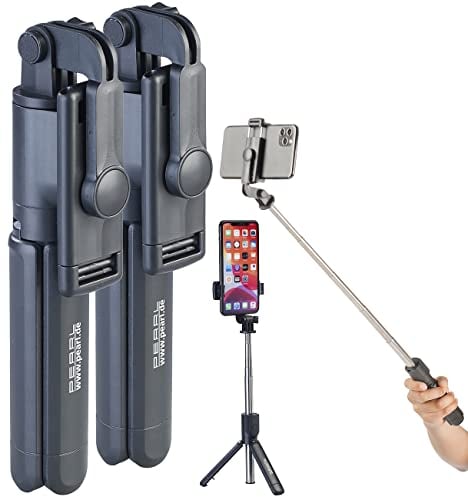 PEARL Handy Stick: 2er-Set 2in1-Smartphone-Stativ & Selfie-Stick bis 68 cm (Tripod, Stativ Handy, Handyhalterung)