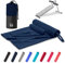 Blumtal Fitness Handtuch im 2er Set - Microfaser Sporthandtuch Fitnessstudio 180x90 cm + Mikrofaser Handtuch 80x40 cm - Microfaser Handtuch groß & klein - Gym Handtuch im Set - Dark Ocean Blue - Blau