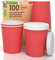 100 Bicchieri Caffè da ASPORTO in Carta Rossi 240ml con 100 Coperchi in Carta con Beccuccio Bevande Fredde e Calde Tè Infusi Acqua Cappuccino Ecologici Biodegradabili Tazze Monouso Made in Italy