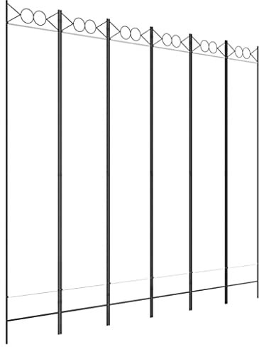 Trennwand 6-teilig Paravent Blickdicht Freistehend Faltbar Stabil Indoor Wohnzimmer Schlafzimmer Büro Raumteiler Spanische Wand Sichtschutz Stellwand, Weiß 240x220 cm Stoff