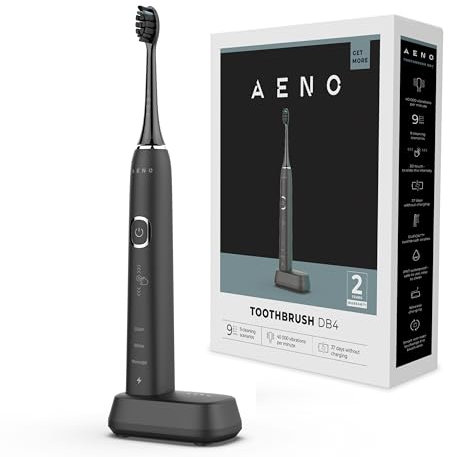 AENO DB4 Sonic Elektrische Zahnbürste – 9 Reinigungsmodi, 40-Tage-Akku, Premium-Borsten, Bürstenkopf-Erinnerung, 46.000 Vibrationen/Min, kabelloses Aufladen