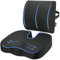 Feagar Orthopädisch Sitzkissen Set mit Lendenkissen - Memory Foam Steißbeinkissen Entlastet das, Dekubitus, Hüfte, ideal für Büro, Auto, Rollstuhl – Ergonomisches Rückenstütze Schwarz