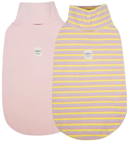 Kuoser 2 Stück Hundepullover Fleece, Pullover für kleine Hunde, Rosa XS | Hundepullover: weich, leicht & elastisch, bequem anzuziehen, gute Passform – ideal für die Übergangszeit und erste kühle Tage