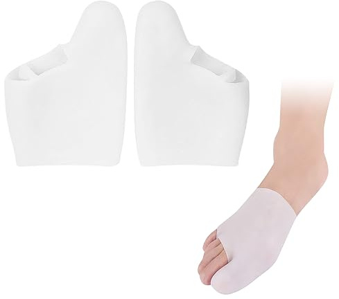 Samlonge Zehenschutz Großer Zeh, Zehenkappen Großer Zeh für Frauen und Männer zur Linderung von Ballenzehenschmerzen Vorbeugung Gegen Hühneraugen, Hornhaut, Blasen und Eingewachsene Zehennägel (Weiß)