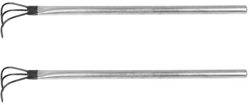 Hemobllo Outil de Cueillette de Champignons Lot de 2, Petit Râteau 3 Dents en Acier Inoxydable, Matériel Léger et Portable pour Récolte en Extérieur, pour Forêt et Jardin, Accessoire