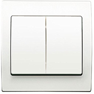 SIEMENS - Double Va et Vient Blanc Delta Iris + Plaque basic Blanc