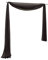 Yujiao Mao Uni Farbe Voile Freihandbogen Schals Querbehang Deko Gardinen Braun BxL 140X600cm