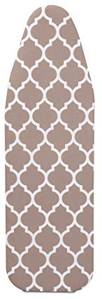 Mabel Home ironing Board Padded Cover, 100% Cotton, 54 x 15 - Light-Brown/White Patterned 34X134 Cm Replacement Ironing Board Cover
