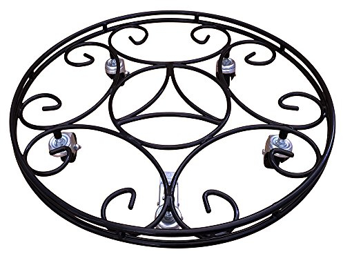 Garden Pride Round Plant Pot Caddy - Heavy Duty Plant Pot Wheels/Plant Pot Mover - Plant Pot Trolley/Plant Pot Dolly (2 x 22 Diameter (56cm))