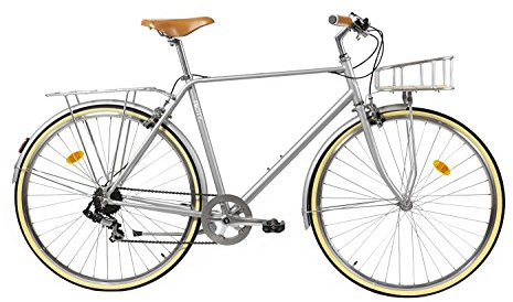 FabricBike Klassisches Fahrradkorb für Herren, Classic Matte Grey Deluxe, L-58 cm