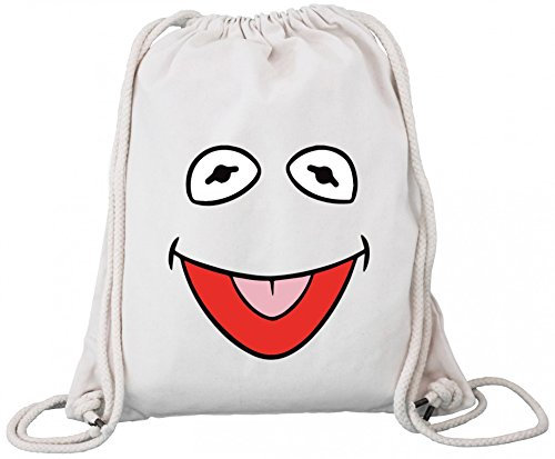 Shirtstreet Fasching Karneval Verkleidung Premium Bio Baumwoll Turnbeutel Rucksack Stanley Stella Frosch Kostüm, Größe: onesize,Natural