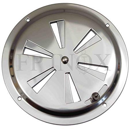 FP INOX - Griglia di aerazione Regolabile, Rotonda, 125 mm, Acciaio Inox A2, Colore: Argento