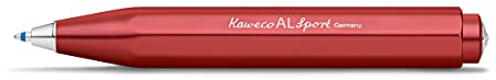 Kaweco AL SPORT Kugelschreiber Deep Red I Business Kuli aus hochwertigem Aluminium in Rot I Edler Taschen-Kugelschreiber mit Herzkurvenmechanik I Seidenglänzender Druckkugelschreiber 10,5 cm