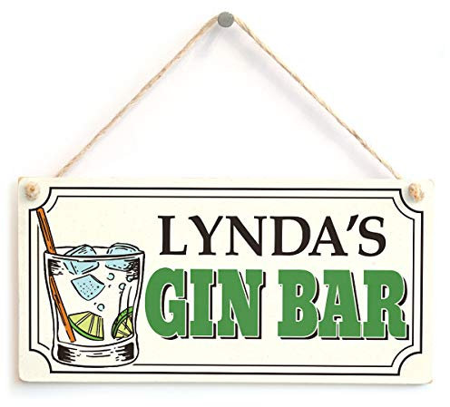 Personalised Gin Bar Sign - Unique Gin and Tonic gift for Mum, Dad, Friends & Family