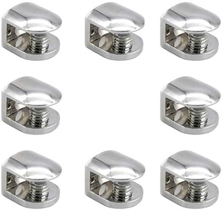 Mila-Amaz 8 Pezzi Morsetto di Vetro Lega di Zinco Supporto Regolabile per Vetro 6-8MM