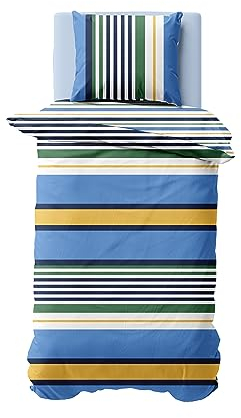 Nautica Home Dover-Bettwäsche Set Satin 100% Baumwolle Reißverschluss YKK135X200cm Bettbezug + 80X80 Kissenbezug