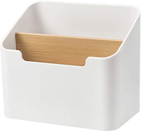 Support Télécommande Multifonctionnel en Bois - Organisateur Bureau pour Stylos, Crayons, Ciseaux, Lunettes, Cahiers - Stockage Bambou pour Domicile et Bureau
