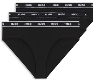 HUGO Damen Triplet Brief Stripe Dreierpack Slips aus Stretch-Baumwolle mit Logo-Bund