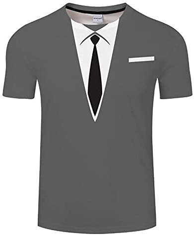 T Shirt Herren 3D Krawatte Krawatten Herren Sommerhemden T-Shirt Hemd Retro Krawatten Anzug 3D Druck T-Shirt Casual Sleeve Sleeve Hülse Lustige Anzug Tops-T8._130._China